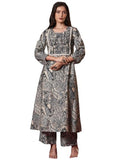 Gosriki Women'S Rayon Blend Anarkali Printed Kurta With Palazzo (Marco Grey-Vks01-Gs_Xxl_Grey_Xx-Large),Grey,2,B0DRNN3FD8
