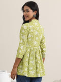 Libas Women'S Cotton Floral Regular Kurta Set (98002O_Green