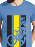 Adro Men'S Bike Rider Printed Cotton T-Shirt (Rn22-2-Bik-Sk_Skyblue_M)