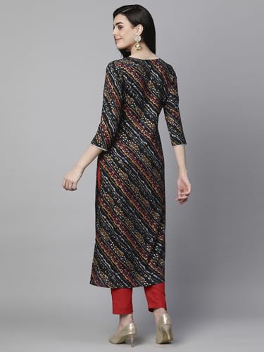 Anni Designer Women'S Cotton Blend Straight Printed Kurta With Pant Set (Rathi Blue-Nw_Xxl_Blue_Xx-Large),Blue,2XL,Cotton Blend,Regular,Kurta