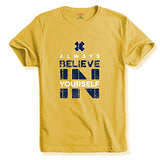 Adro Believe In Yourself Printed T-Shirts For Men & Women (Rnr-S35-Bel-Ly_Light Yellow_S)