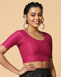 Toplot Cotton Blend Lycra Stretchable Readymade Blouses Pack Of 2 (Combo-5058-Rnp-Rnp-40),Rani Pink-Rani Pink,40,B0CV58YGB7