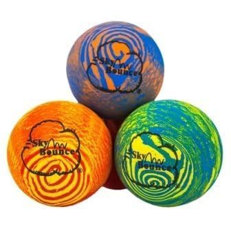 Sky Bounce Balls Rainbow Color Rubber Handball For Recreational Handball (Hand Ball), Stickball, Racquetball, Catch, Fetch, And 