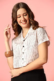 Toplot Women'S Casual Printed Crop Top With Short Sleeve Pack Of 2 (Combo-5135-Wht-Sml-S),White-Smile,,B0CCXXRMT2