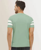 Lookmark Men'S Stylish Lycra Blend Printed Striped Polo Tshirt (New-Mt08-S) Pista