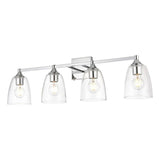 Living District Gianni 4-Light Iron & Glass Bath Sconce In Chrome/Clear