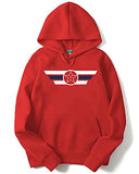 Adro Men'S Cotton Neck Hooded Sweatshirt (H21-M-Cap-Rd_Red_L)