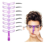 1Pc Pouple Eyebrow Shaping Kit,Eyebrow Template,8 Styles Reusable Eyebrow Stencil with Handle and Strap, Washable, Eyebrow Color