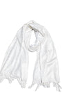 Kosweem Plain 3D Fashionable Woolen Winter Wear Thin Scarf/Stole/Shawl For Baby Girls Womens(White)