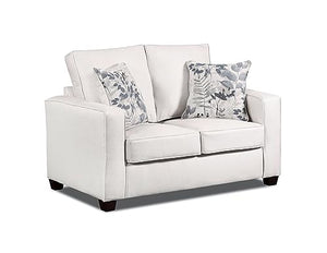 American Furniture Classics Relay Mist Loveseat With Two Throw Pillows Sofas, Soft Washed Cream Tweed