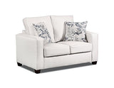 American Furniture Classics Relay Mist Loveseat With Two Throw Pillows Sofas, Soft Washed Cream Tweed