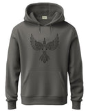 Adro Men'S Cotton Neck Hooded Sweatshirt (H24-Bird-Sg_Steel Grey,Steel GreyApparel,2XL