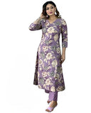 Gosriki Women'S Rayon Straight Printed Kurta With Pant Set (Dhun-Purple-Nw-Gs_3Xl_Purple_Xxx-Large),Purple,3,B0CFFBPKR6