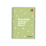 WRITE ON WHITE WOW A4 5 Subject Spiral Long notebook|300 Pages|Ruled|Soft Cover| 29.7x21cm(Green)