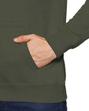 Adro Men'S Cotton Neck Hooded Sweatshirt (H20-Gl-Eag-Ol_Olive_S)