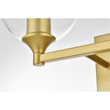 Living District Foster 2-Light Iron & Glass Bath Sconce In Brass/Clear