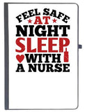 Udnag Ruled Notebook Diary Nurse | Feel Safe At Night Sleep With A , [A5 80Pages 80Gsm]