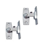 QCAA 2.5 Heavy Forged Solid Brass Door Latch, 90 Degree Right Angle Door Latch Buckle for Doors & Windows, Satin Chrome, 2 Pack,