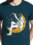 Adro Astronaut Graphic Design Mens Printed T-Shirts (Rnr-M-Moon-Sb_Teal_M)
