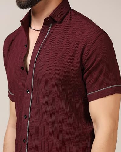 Toplot Men'S Regular Fit Casual Shirt (Chatai-Shirt-5174-Maroon-L),Maroon,,B0CYH1ZWMW