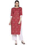 Gosriki Women'S Red Pure Cotton Straight Kurta With Plazzo (Zoe Red_Xl),Red,,B08KDYB86K