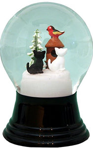 Alexander Taron Importer Pr1570 Perzy Snowglobe-Medium Cats With Birdhouse-5' H W X 3' D, Green
