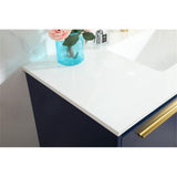 Elegant Decor Roman 40 Aluminum Alloy Mdf Single Bathroom Vanity In Blue