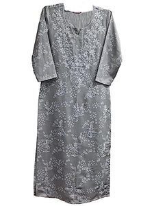 Gosriki Women'S Cotton Blend Straight Chikankari Embroidered Kurta (Sutlej-Grey-Nw-Gs_Xxl_Grey_Xx-Large),Grey,2,B0CBPQXS14