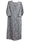 Gosriki Women'S Cotton Blend Straight Chikankari Embroidered Kurta (Sutlej-Grey-Nw-Gs_Xxl_Grey_Xx-Large),Grey,2,B0CBPQXS14