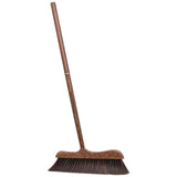Unomor Wooden Scrub Broom Long Handle Soft Bristle Light Brown 32.23 in