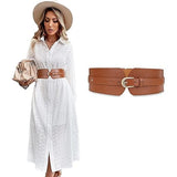 Sahaj Enterprise Fashion Width Belt,WomenS Metal Buckle Design Belt Interlocking Buckle Vintage Blouse Blazer Dress Belt(Pack O