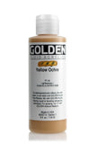 Fluid Acrylics by GOLDEN, Yellow Ochre, 4 fl. oz. Bottle, Professional Acrylic Paint, SemiOpaque