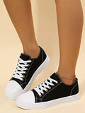 Shoetopia Smart Casual Lace-Up Black Sneakers,Black,6,B0BZPXJMJV