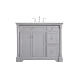 Elegant Decor Indoor Modern Under Sink Bathroom Fixtures Storage Organizer Cabinet 48 Inch Single Bathroom Vanity - Walnut With
