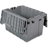 Attached Lid Container: 12 Gallon, Grey, 6/Carton