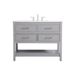 Elegant Decor Sinclaire 42 Aluminum Alloy & Mdf Single Bathroom Vanity In Gray