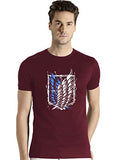 Adro Mens Attack On Titan Cotton T-Shirt (2Xl, Maroon)