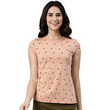Enamor Women'S Fruits Slim T-Shirt (E247_Walnut Avocado Aop M)