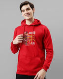 Adro Men'S Cotton Blend Neck Hooded Sweatshirt (H24-Bcl-Rd_Red,RedApparel,2XL