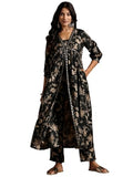 Libas Women'S Silk Blend Floral Kurta Set (36816 Green