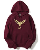 Adro Men'S Cotton Neck Hooded Sweatshirt (H20-Gl-Bir-Mr_Maroon_M)
