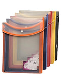 Eshoppiest Multicolour Translucent File Folder Snap Button Locking System, A4 Carry Bag With Strong Stitch, Strong Borders With 