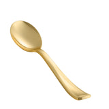 N9R 72Pcs Gold Plastic Spoons - Solid, Durable, Heavy Duty Gold Plastic Silverware - Disposable Cutlery for Parties, Weddings an