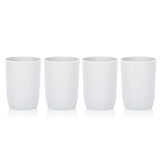 Topsky 4pcs Bathroom Tumbler Toothbrush Plastic Tumblers Water Tumbler Reusable Drinkware Mouthwash Cup, White