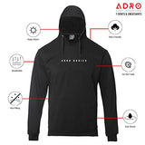 Adro Men'S Cotton Neck Hooded Sweatshirt (H22-M-Ar2-Bl_Black_2Xl)