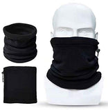 Gustave Black Face Shield Polar Fleece Neck Warmer Comfy Snood Scarf Ski Motorbike Mask