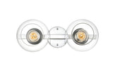 Living District Rogelio 2-Light Iron & Glass Bath Sconce In Chrome/Clear