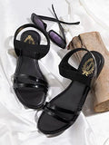 Shoetopia Women'S Block Heel Sandal,Black,4,B0BSC9RY1L