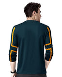 Eyebogler Mens Round Neck Full Sleeves Regular Fit Printed T-Shirt,Teal Blue Light MustApparel,2XL