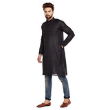 Sojanya (Since 1958 Men'S Black Cotton Linen Only Long Kurta Black M
